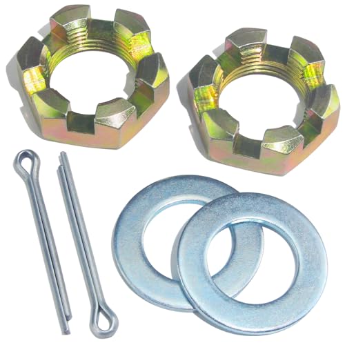 2Sets 1'' Trailer Axle Nut Kits Galvanized for 1'' Thread Spindle - color: KIT#8 (2Set 1'' Trailer Axle Nut Kit)