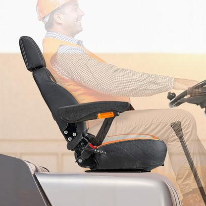 VEVOR Universal Forklift Seat, Tractor Seat with Adjustable Back & Headrest