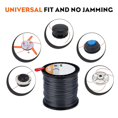 Hipa 3 Pound 095 Round Trimmer Line Heavy Duty 2.4 mm/.095" for Echo SRM225 SRM210 SRM230 Sthil FS38 FS55R FS80 FS85 Husquavarna 128ld 223l Troybilt TB22 Brushcutter Electric String Trimmers - size: 3 pound 095''