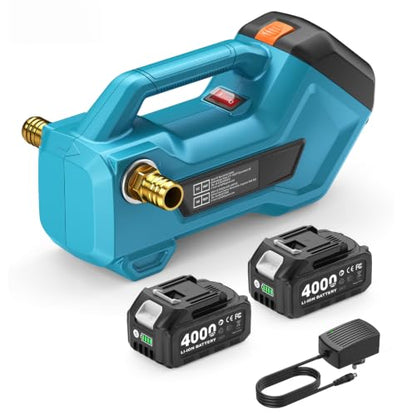SEESII Cordless Transfer Pump for Water/Diesel, 760GPH & 65FT Lift, 2×4.0Ah