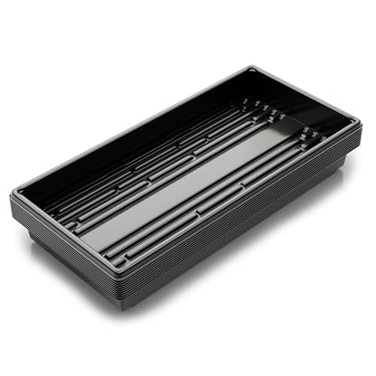 10x20 Inch Black Plastic 10 Pack Plant Propagation Tray No Holes - color: Black, size: 10-Pack