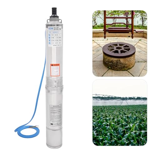 Deep Well Pump, Electric Submersible Bore Hole Deep Well Pump Stainless Steel Submersible Well Pumps Agricultural Irrigation Pump for Villages, Homes, Farms (115V 0.75KW 1HP) - style: 115V 0.75KW 1HP