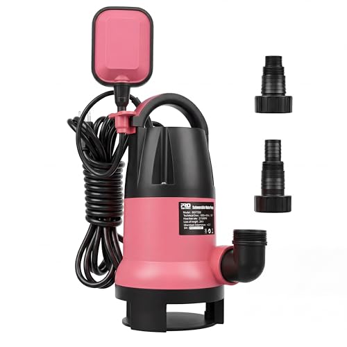 Prostormer 1HP 3700GPH Submersible Sump Pump with Automatic Float Switch - color: Pink