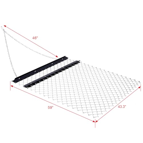 3.6x5 Ft Tow Behind Chain Harrow for Lawn Sod Prep & Landscape Leveling