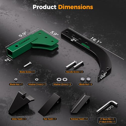 CAMMOO Hitch Mounted Trencher Ripper, Green - color: Green