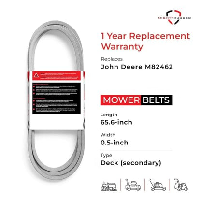 MightyRugged M82462 38 in Secondary Deck Belt for John Deere GT242 LX178 - size: 65.6 in x 1/2 in