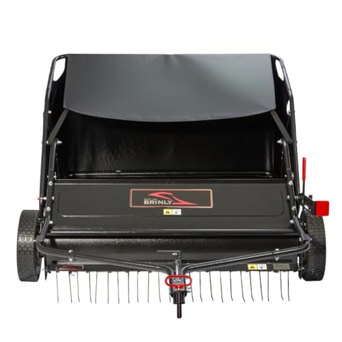 Brinly 42" Tow-Behind Combo Lawn Sweeper with Dethatcher and Hamper Windscreen - size: 42"