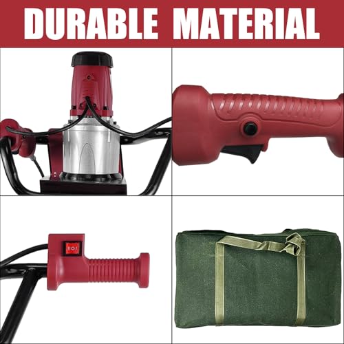 1500W Electric Post Hole Digger with Reverse, 6" & 4" Bits, 110V