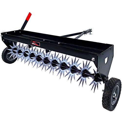 Brinly SAT2-40BH-P Tow Behind Spike Aerator with Transport Wheels, 40" - Hammered Black - color: Hammered Black