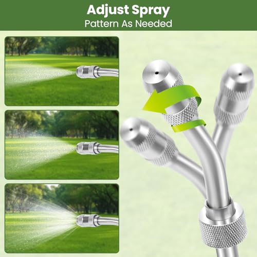 29"-44" All Metal Replacement Sprayer Wand, Suitable for 1/2" Hose Quick Connector, 1/4" & 3/8" & 1/2" Brass Barb Spray Wand, Built-in Shut Valve Stainless Steel Spray Wand (2Pcs 29" Sprayer Wand) - color: 2Pcs 29" Sprayer Wand