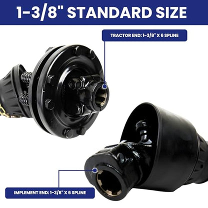 Jeremywell Series 5 PTO Shaft, 1-3/8'-6 Spline Both Ends, 43'-57' Replacement Finish Mower w/Slip Clutch for Bush Hog T5*1100*BIIIP*5.05.05B*5FFV1