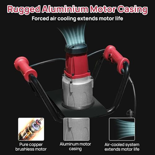 DC HOUSE 1500W Electric Post Hole Digger Earth Auger Hole Digger Digging Tools Auger with 6" Digging Bit Set with Reverse Function, Prune Farmland and Garden - size: 6" Bit Set
