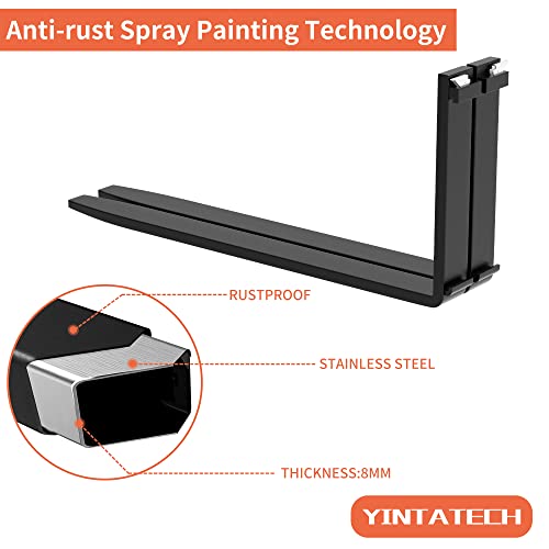 YINTATECH 4000lbs Skid Steer Pallet Fork Blades 48" Forklift Blades for Tractors Loaders Skid Steer Attachment