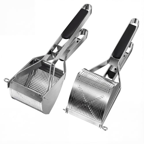 15oz Potato Ricer with 4 Plates - Heavy Duty Stainless Steel Masher for Silky or Chunky Potatoes, Carrots & Baby Food,Dishwasher Safe,Home Essentials,Supplies