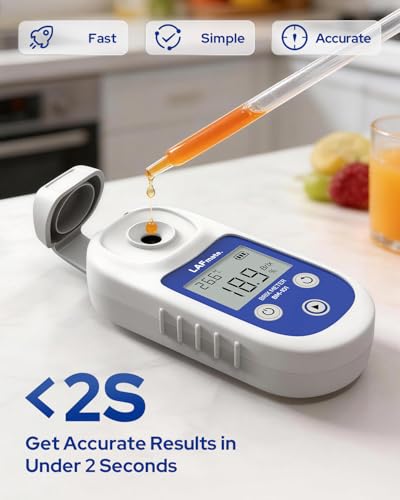 Digital Refractometer Range 0-55 BM101 Brix Refractometer ±0.2% Accuracy with ATC, IP65 Brix Meter for Juice, Wine Making & Coffee - size: 0-55% Brix