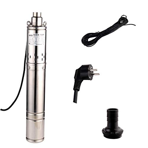 Submersible Deep Well Pump 3.5" OD Pipe 1" Outlet 0.5KW 0.7HP Stainless Steel Submersible Screw Water Pumps for Industrial and Home Use - size: 100M-0.5KW
