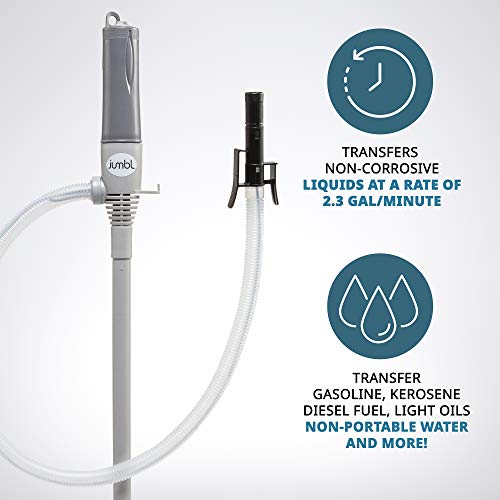 Jumbl Gas Transfer Pump, Automatic Fuel Transfer Pump, Grey, Large