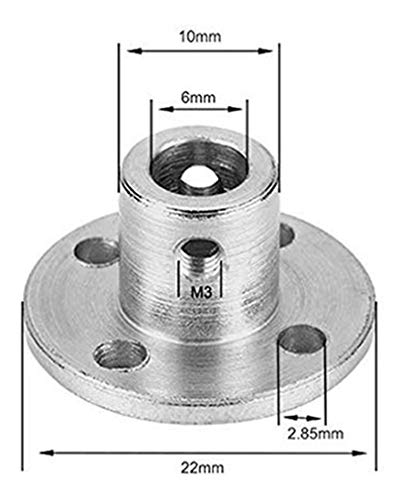 4Pcs 6mm Flange Coupling Connector, Rigid Guide Model Coupler Accessory, Shaft Axis Fittings for DIY RC Model Motors - size: 6mm