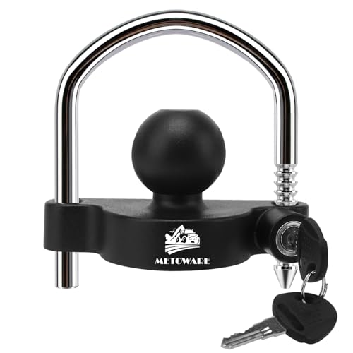 METOWARE Trailer Coupler Lock, Fit 1-7/8", 2", 2-5/16" Coupler, Black - color: Black Matte, size: 1 PACK