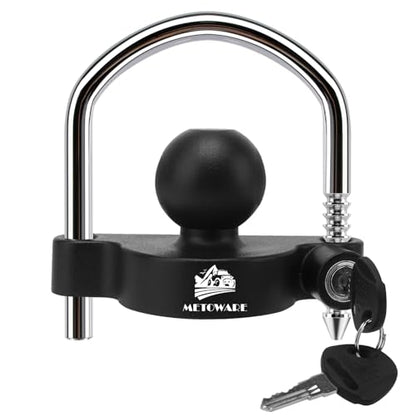 METOWARE Trailer Coupler Lock, Fit 1-7/8", 2", 2-5/16" Coupler, Black - color: Black Matte, size: 1 PACK
