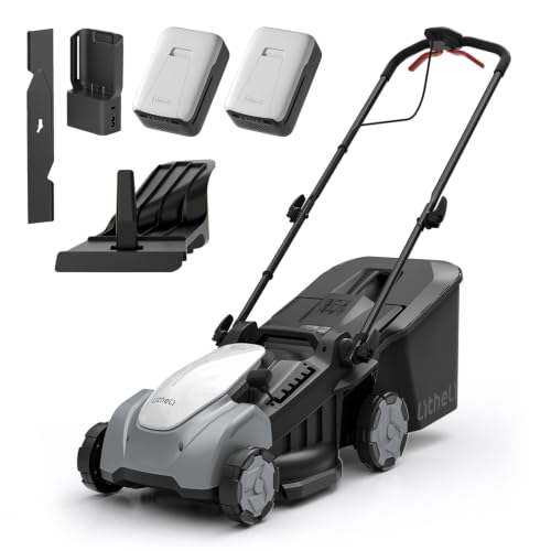 Litheli 40V Battery Lawn Mower 16″, Cordless Electric Mower with Brushless Motor, 6 Cutting Positions, 50L Grass Box, 2×5.0Ah Batteries & Charger for Medium Yards - size: 16 Inch(2x5.0Ah & Charger)