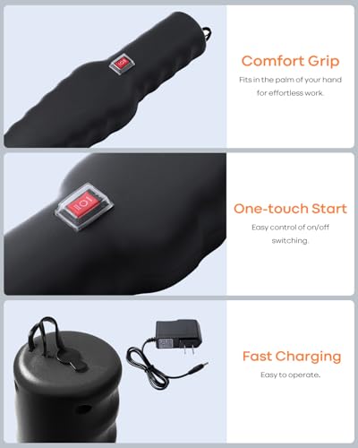 Handheld Chicken Plucker - Electric Quick Chicken Feather Plucker, Portable Waterproof & Rechargeable for Fast Pin Feather Removal Works on Duck Goose & Other Birds Durable Black Desig - color: Black