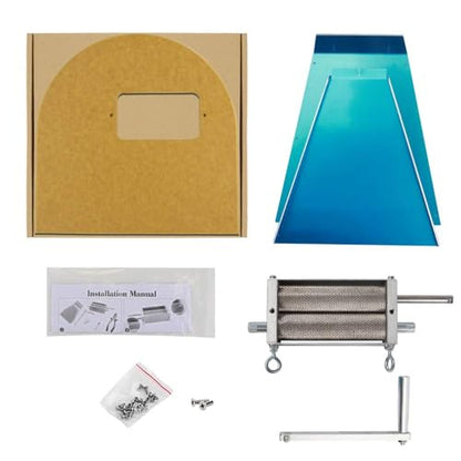 FERRODAY Malted Grain Mill for Grain Malt Barley, 2 Roller Stainless Steel - size: Wooden base plate