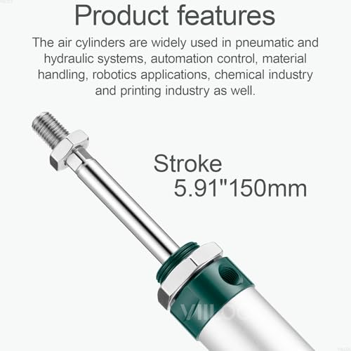 MAL25x150 Mini Air Cylinder 25mm Bore 150mm Stroke Double Acting - size: 25mm x 150mm