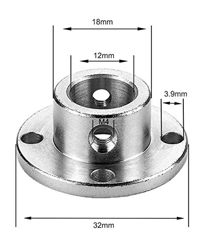 4Pcs 12mm Flange Coupling Connector, Rigid Guide Model Coupler Accessory, Shaft Axis Fittings for DIY RC Model Motors - size: 12mm