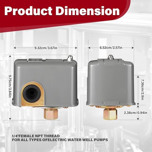 Well Pressure Switch, 40/60 Pressure Switch for Well Pump, 2 Pack