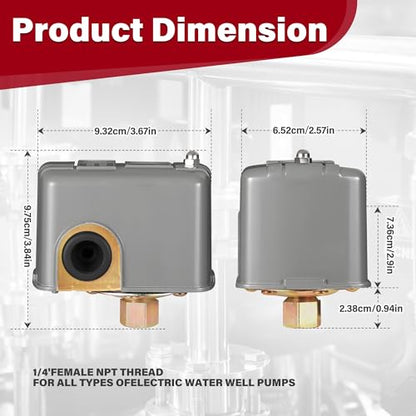 Well Pressure Switch, 40/60 Pressure Switch for Well Pump, 2 Pack