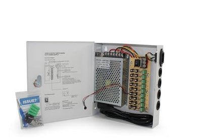 9 Channel/Port 10 AMPS, 12V DC Power Supply Box, Individually Fused for CCTV, LED, and All 12v DC Devices. Includes Screw Drivers & Extra fuses (9CH 10 AMP) - size: 9CH 10 AMP