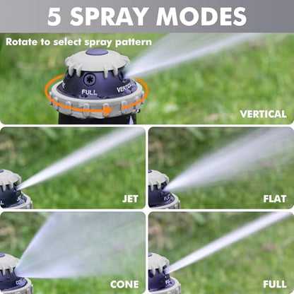 [2 Pack] RESTMO Gear Drive Sprinkler with Metal T-Spike Base,Gray - color: Gray, size: 2 Pack