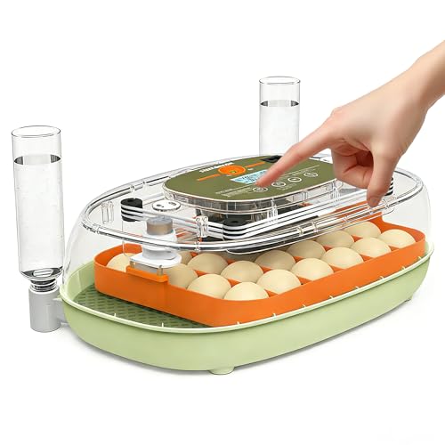 Ovatt 24-Egg Digital Incubator - Automatic Temperature and Humidity Control, LED Display, Automatic Rotation, External Water Refill - Ideal for Incubating Chicken, Duck, Quail, and Goose Eggs