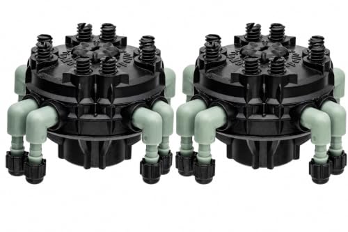 2 Pack - Orbit Adjustable Flow 8-Port Drip Irrigation Manifold for 1/4 Inch Tube