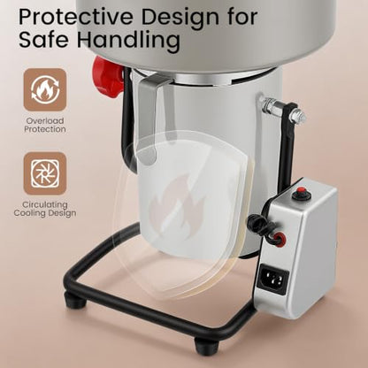 4500g Electric Grain Mill Grinder, 4100W Stainless Steel Grain Grinder, High-Speed Pulverizer Powder Flour Mill Machine for Dry Grains Spices Seeds Coffee Corn Herbs, Commercial & Home Use - size: 4500g, 4100W