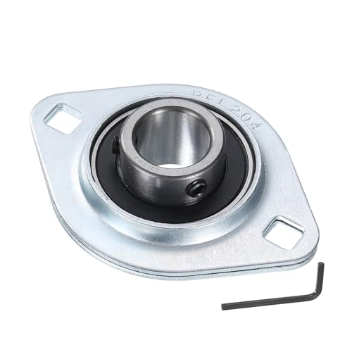 uxcell SBPFL204 Pillow Block Bearings 25/32" Bore Bearing Units Steel Flange Mounted Bearing Housing with Wrench - size: SBPFL204 (ID 25/32")