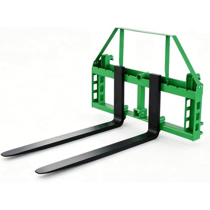 4000 LBS Rated Pallet Fork Attachment, 45" Quick Attach Frame with 48" Fork Blades, 3 Spear Sleeves & 2" Hitch Receiver, Heavy Duty Fork Set Compatible with John Deere Tractor Loaders