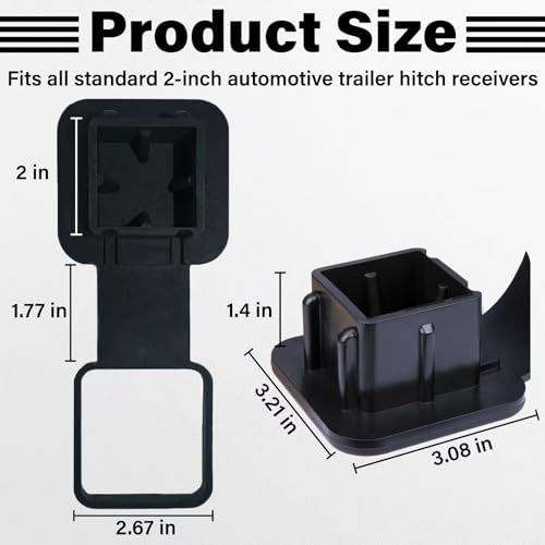 BFXM Trailer Hitch Covers, Tow Hitch Covers, Rubber Hitch Covers 2 Inch