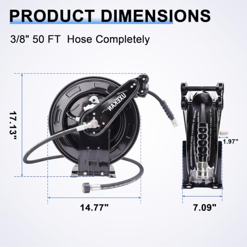 4000 PSI Pressure Washer Hose Reel with 50FT 3/8" Hose