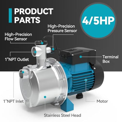 LEO Smart Control Booster Jet Pump - size: 4/5 HP,1000GPH