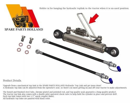 Hydraulic Top Link Cat. 1-1 | Min-Max : 23 5/8” - 37” | With Locking Block + 2 Hyd. Hoses
