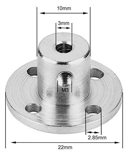 4Pcs 3mm Flange Coupling Connector, Rigid Guide Model Coupler Accessory, Shaft Axis Fittings for DIY RC Model Motors - size: 3mm