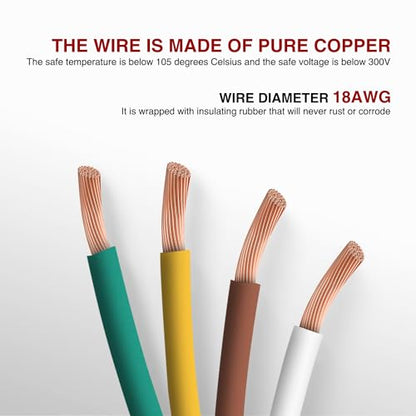 Nilight 4 Way Trailer Connector Wire 5 Feet - color: Male End Jacket Wiring Harness 5FT
