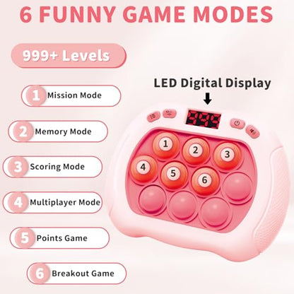 Intoypad Quick Push Pop Game Light Up Fidget Toy for Kids Pink - style: Pink
