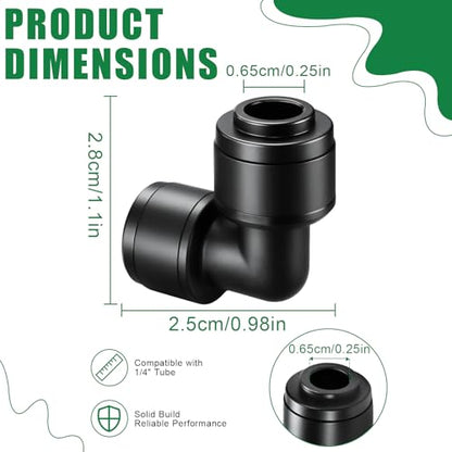 1/4 Inch Drip Irrigation Elbow Fittings, 22 Pieces Push-to-fit Corner 90 Degree Elbow Connectors for 1/4" Irrigation Tubing Leak Free Drip Line Parts for Garden Lawn Irrigation System - size: 1/4" Push to Connect Elbow