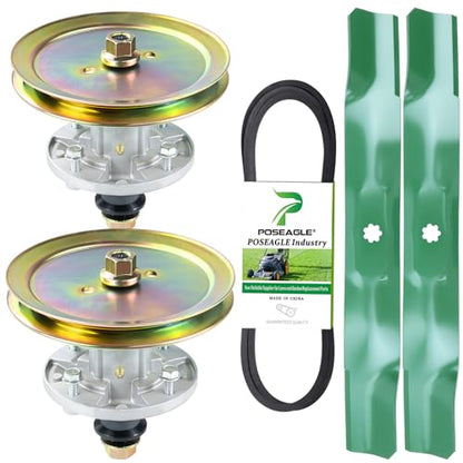GY21098 42 Inch Deck Rebuild Kit for John Deere E130 E100 D105 - color: A6 2xSpindle+2xGX20367+1/2x103 Belt+2xBlades