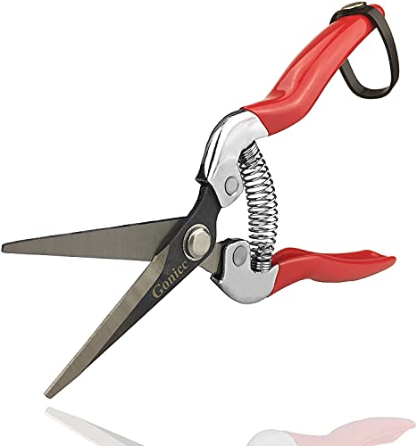gonicc Micro-Tip Pruning Snips(GPPS-1008), Stainless Steel Garden Shears - color: Red Micro-tip Pruning Snip