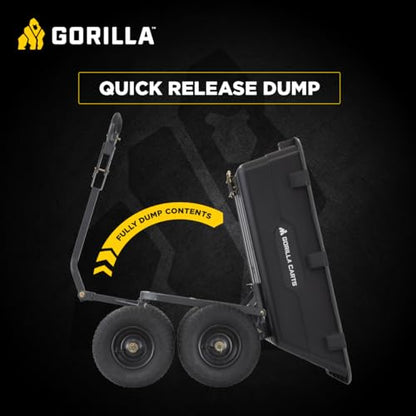 Gorilla Carts Poly Dump Cart, 1200 lb. Capacity, 6 Cu Ft - size: 6-Cubic Feet, style: Pneumatic