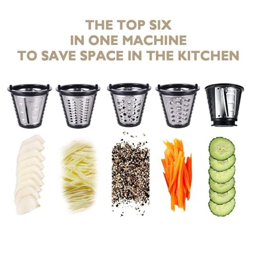 Electric Cheese Grater and Slicer Shredder for Kitchen, 150W 5 Cones
